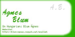 agnes blum business card
