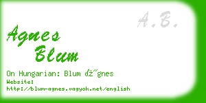 agnes blum business card
